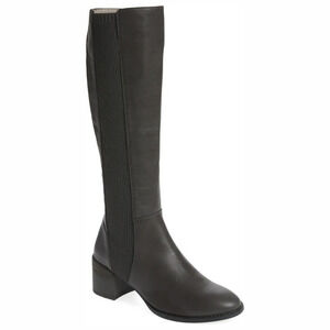 EILEEN FISHER DESTRY KNEE HIGH LEATHER BOOTS‎ IN GRAPHITE NWOT WOMEN'S SIZE 11